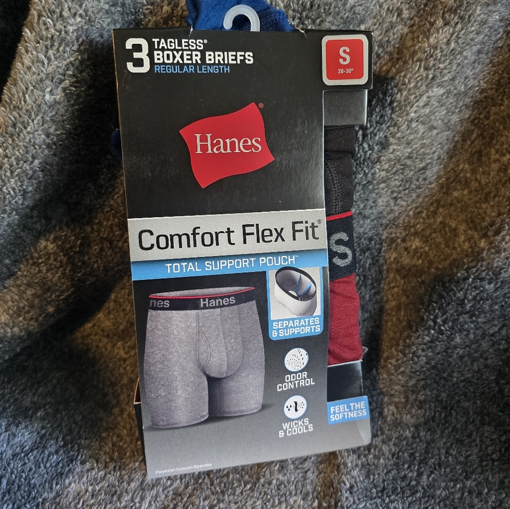 Hanes Black and Gray Boxer Briefs Comfort Flex Fit